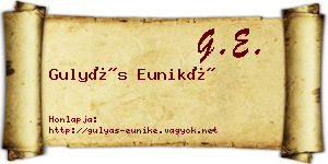 Gulyás Euniké névjegykártya